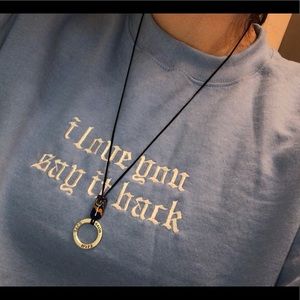 Sterling silver hope charm and bead necklace